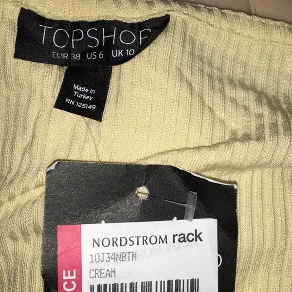 TopShop Ribbed Button Down Mini Dress Tie Sleeve 6 v6x - Image 4