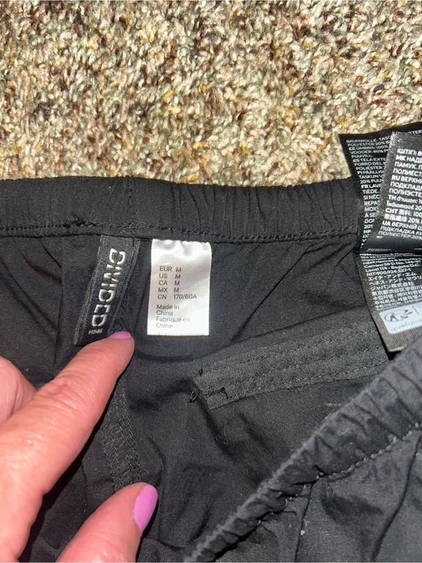 Divided Black Elastic Waist Cargo Joggers - Image 3