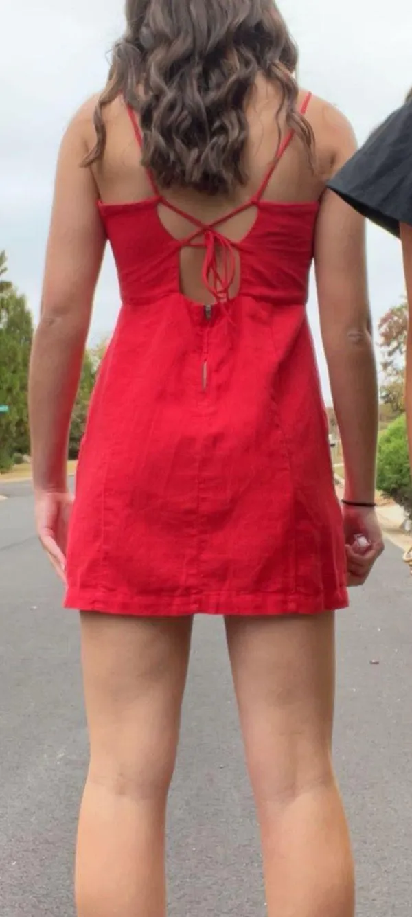 Zara Red Cocktail Dress - Image 3