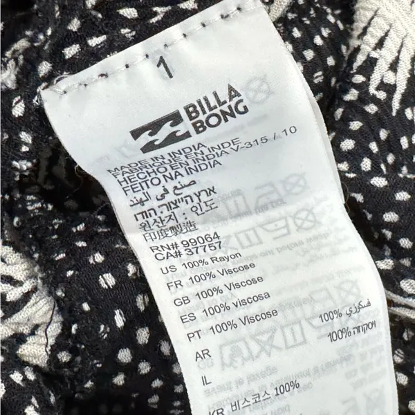 Billabong Black White Polka Dot Floral Jumpsuit Women's Small - Image 3