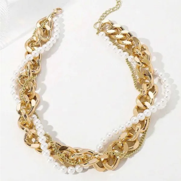 🐧🐧🐧BOGOHO 🐧🐧🐧Elegant Gold and White Pearl Necklace - Image 4