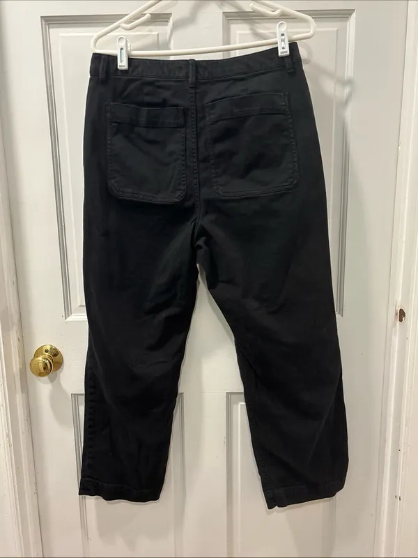 Quince Women’s Organic Stretch Cotton Twill Straight Leg Cropped Pant 10 Black - Image 6