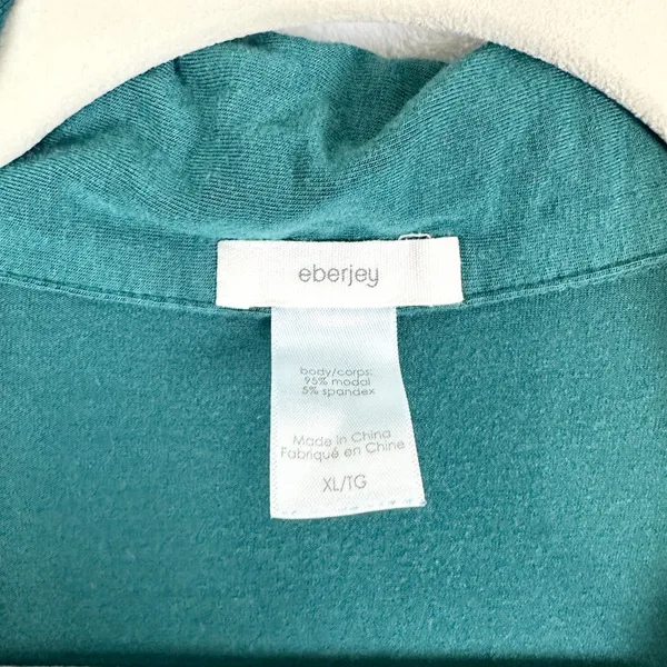 Eberjey Gisele Tencel Modal Long Pajama Set Size XL Evergreen - Image 6