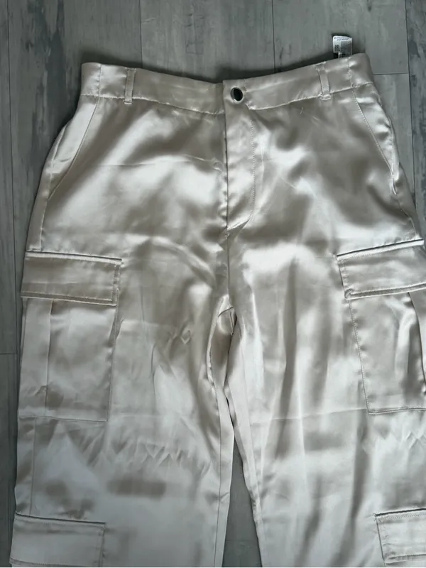 stradivarius Cream Satin Trousers - Image 2