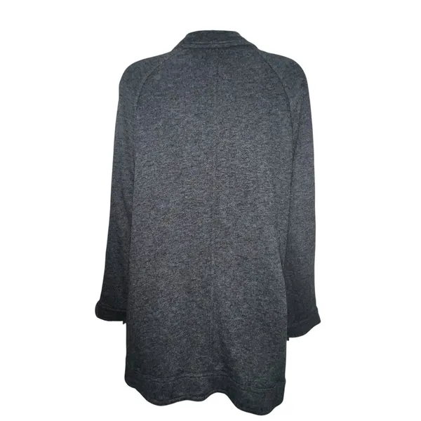 Free People Jacket Womens Size XS Dark‎ Gray Slouchy Pea Coat Anorak Linen Blend - Image 6