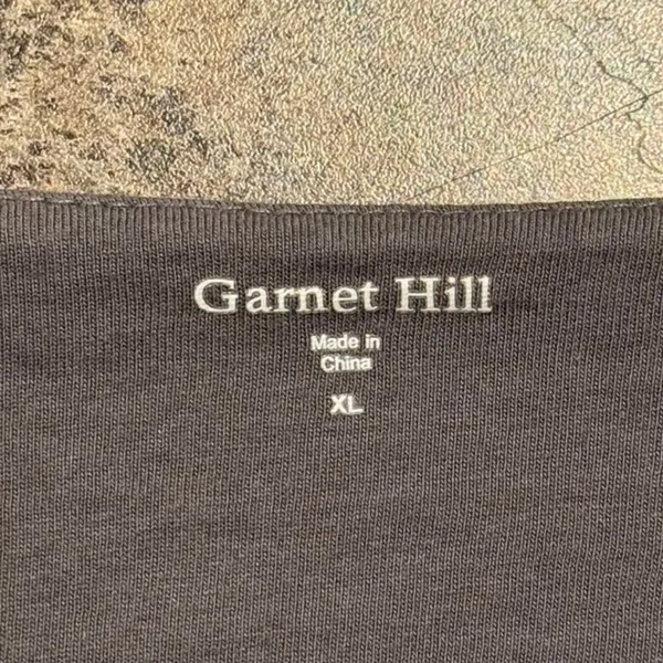 Garnet Hill Top 3/4 Sleeve Embroidered Minimalist Boho Ethereal Floral Gray XL - Image 3