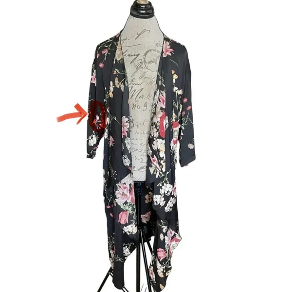 LuLaRoe Duster Cardigan Medium Floral - Image 9