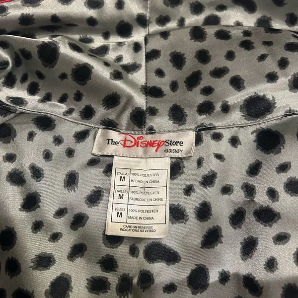 Vintage Disney Store 101 Dalmatians Cruella gray black satin robe woman’s Medium - Image 8