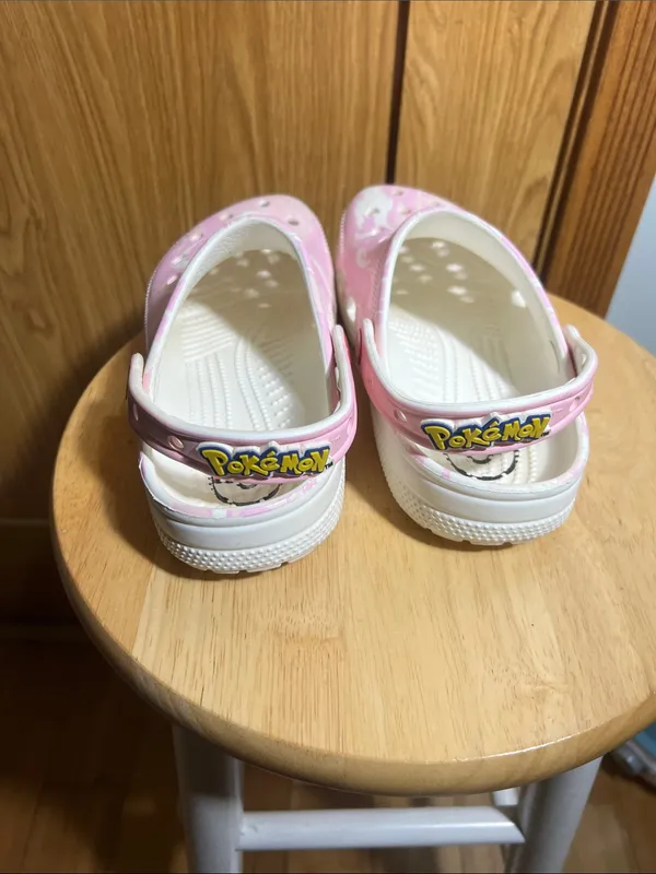 CROCS Pink and White Marble Slip-On Sandals - Image 3