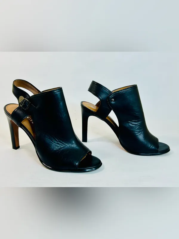 Coach Black Leather High Heel Sandal “Iona” size 10 - Image 3