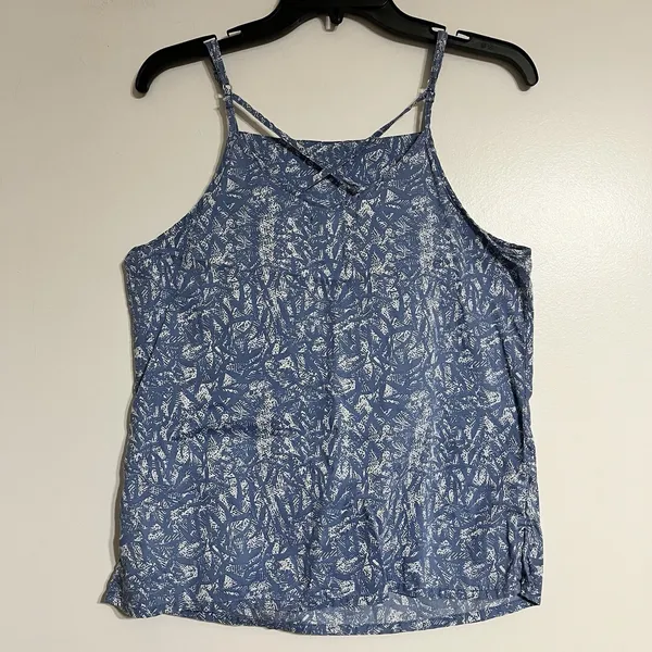 Prana Women's Zandra Tank‎ Top Blue Waimea Print Size Small Adjustable Strap - Image 7