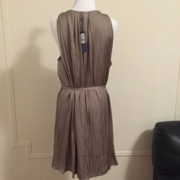 Rebecca Minkoff Dress Large Satin Pleated Belted Sleeveless Above Knee‎ - Image 6