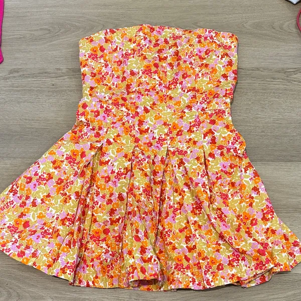 Free People Floral Strapless Dress - Image 2
