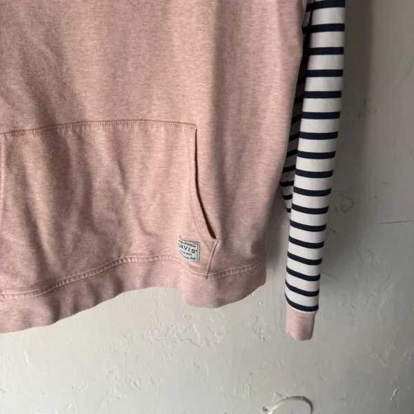 ORVIS Pink Striped Sleeve Sweatshirt Pima Cotton Small Crewneck Pullover‎ Preppy - Image 3