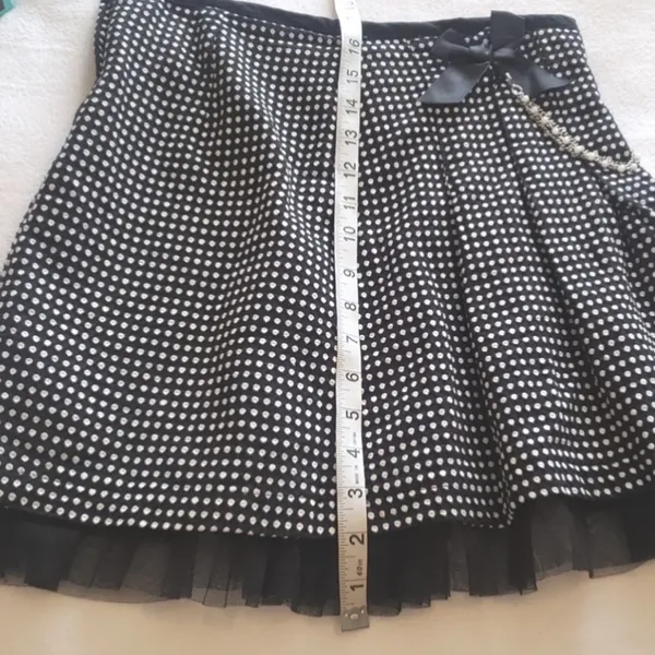 Vintage Wrapper 90’s Polka Dot Skirt bow tulle detachable pearl strand NWOT - Image 2
