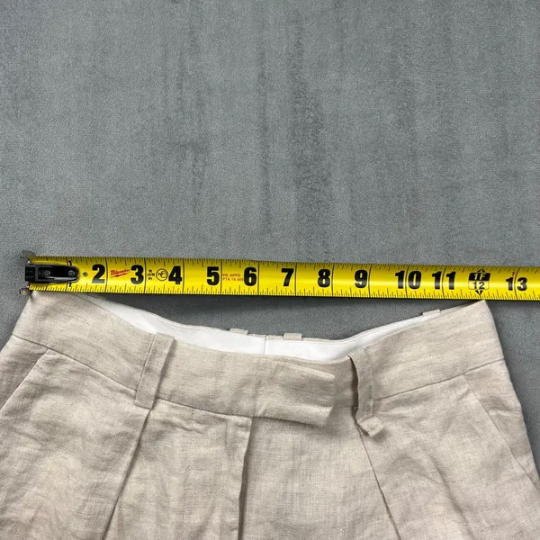 ARKET Linen Pleated Wide Leg Trousers 34 Beige 100% Linen Minimalist 1063502-001 - Image 5