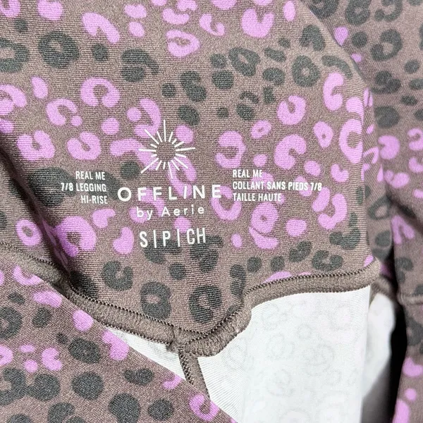 Offline By Aerie High Rise Real Me Pink Brown Leopard Print 7/8 Leggings Size S - Image 3