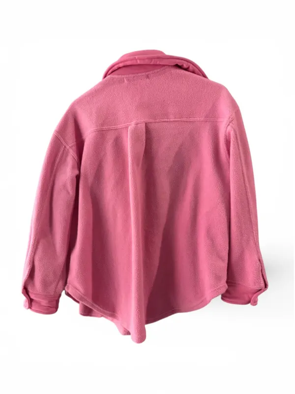 Women's English Factory Pink Fleece Teddy Jacket Size S - Image 2