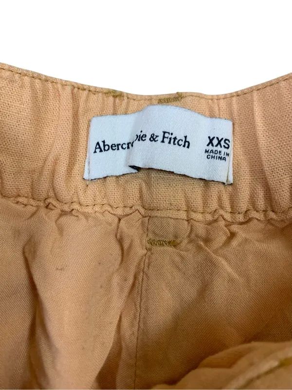 Abercrombie & Fitch Sloane Tailored Linen-Blend Shorts XXS Peach Pleated Summer - Image 2