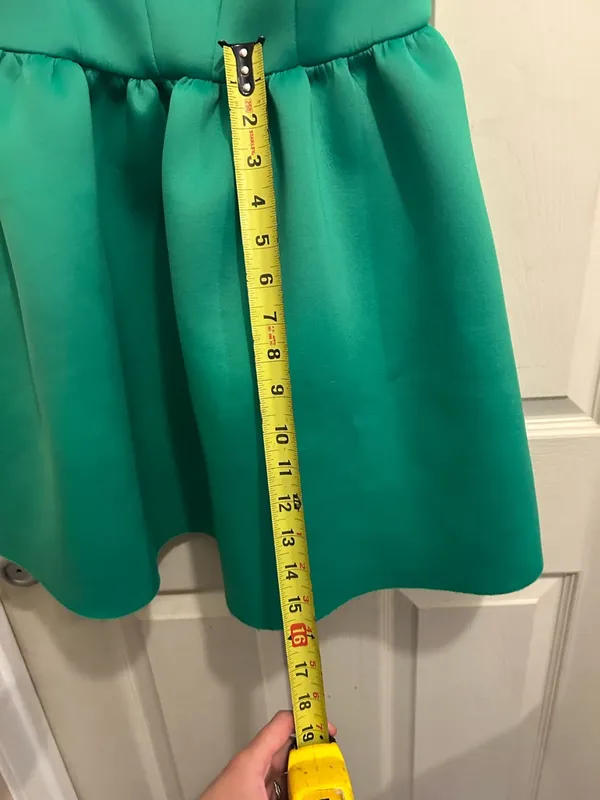 ASOS Design Green Mini off the shoulder dress - size 6 - Image 7