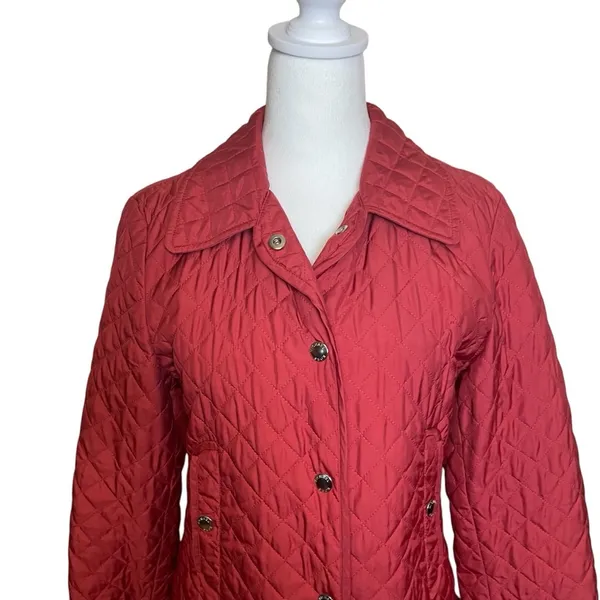 Michael Kors Jacket‎ Women's Small Lightweight Quilted Terracotta Snap Close - Image 2