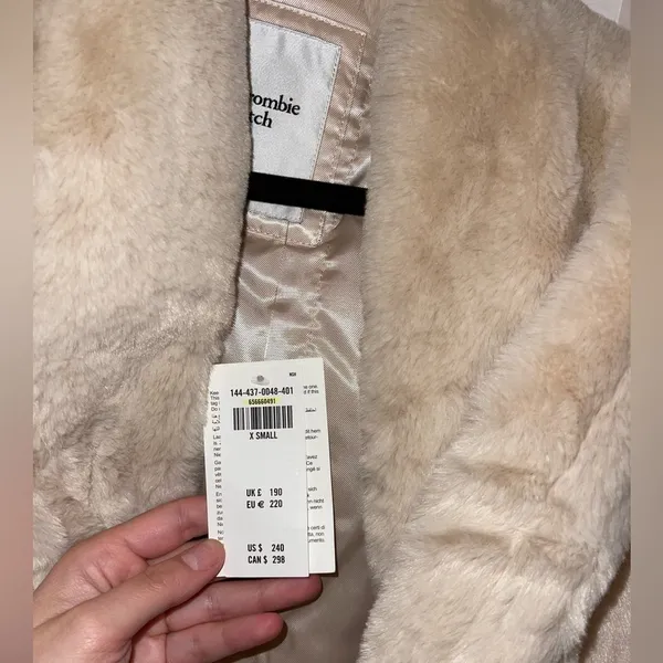 Abercrombie Faux Fur Long-Length Coat A&F XS - Image 6