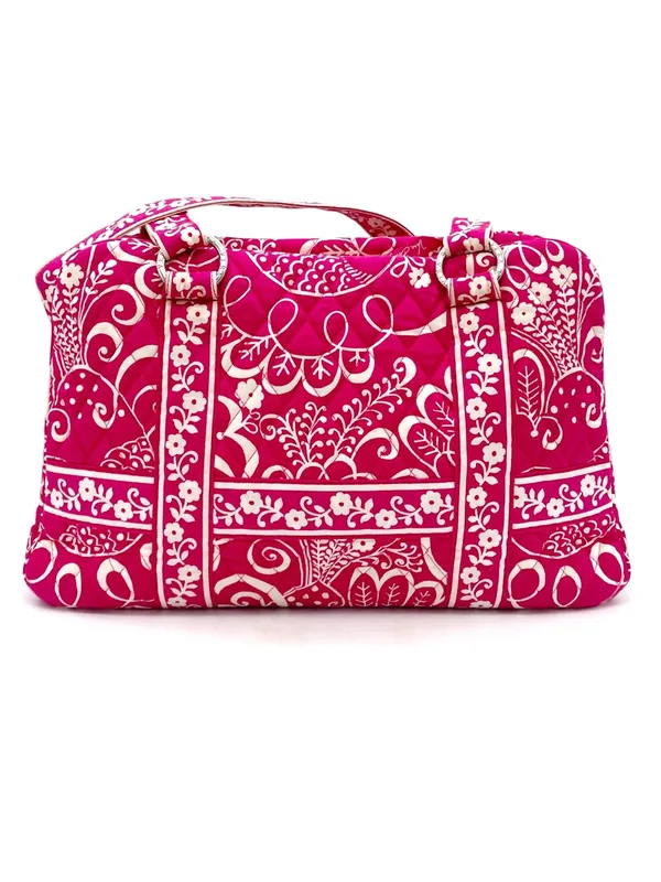 Vera Bradley Twirly Birds Pink Squared Away Tote Satchel Purse Shoulder Bag 2010 - Image 4