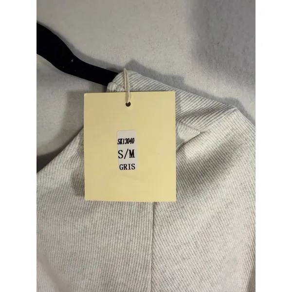 Easy Clothes Grey Ribbed Open Back Bodysuit Gold Button Cuffs SK13040 S/M - Image 5