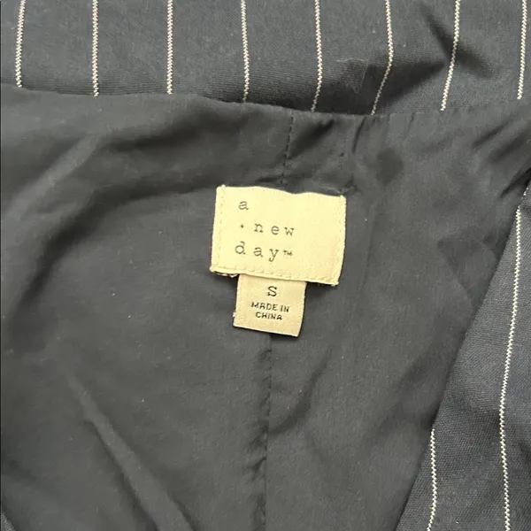 A New Day Navy Pinstripe Button-Down Dress - Image 2
