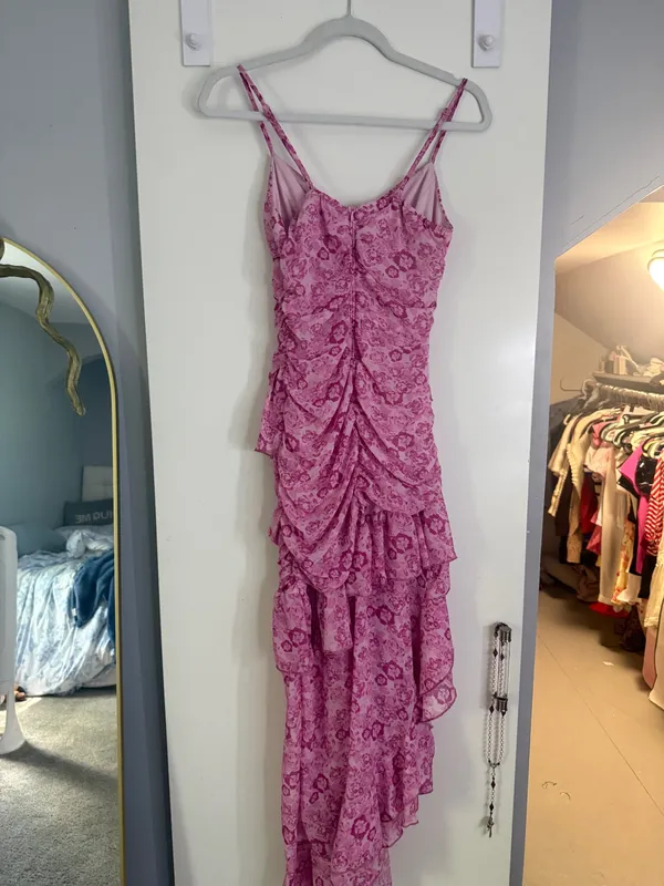 Boutique Pink Floral Maxi Dress - Image 2