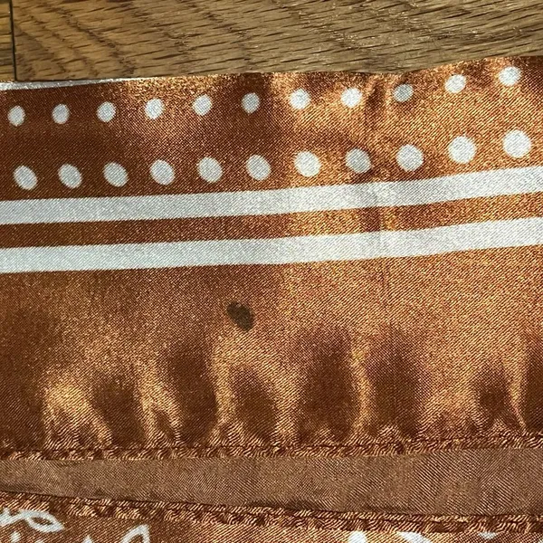 Bundle of 2 Satin Bandana Scarves | Brown & Sage | 100% Polyester - Image 9