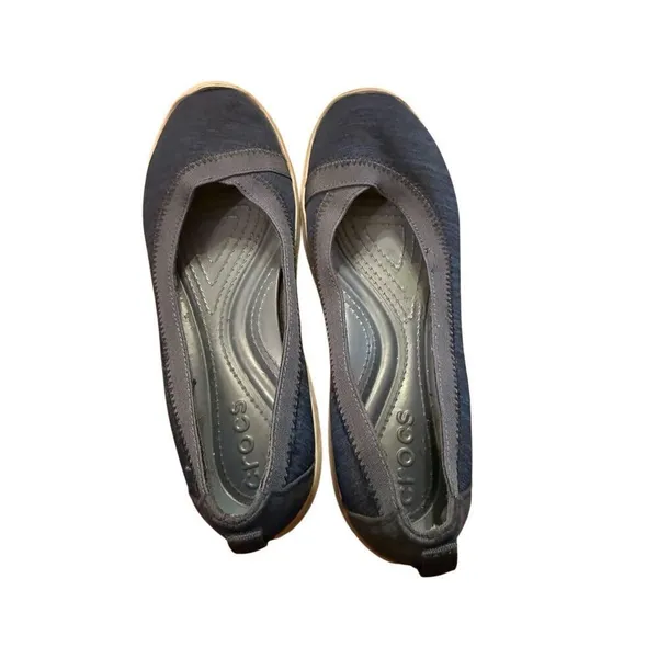Crocs Shoes Womens Sz 8 Blue‎ Busy Day Stretch Flats Slip On Comfort Shoe - Image 7