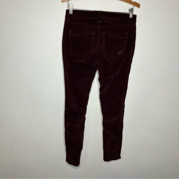 Express mid‎ rise leggings maroon Corduroy size 6R - Image 3