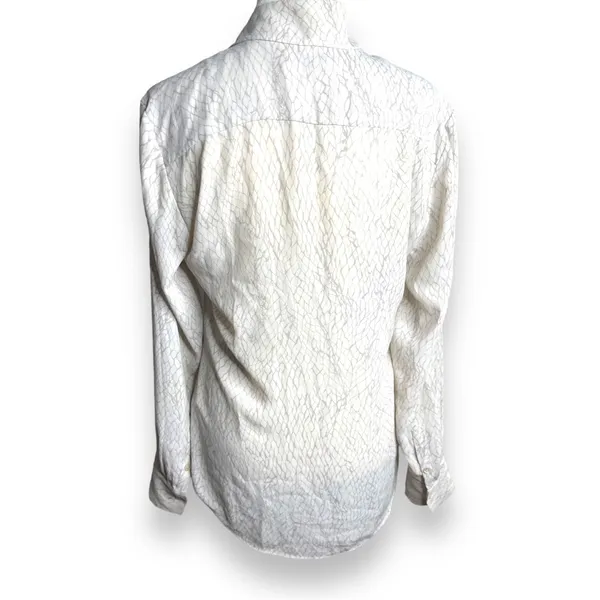 Babaton Textured Tie-Neck Long Sleeve Button-Down Blouse Size XS - Image 11