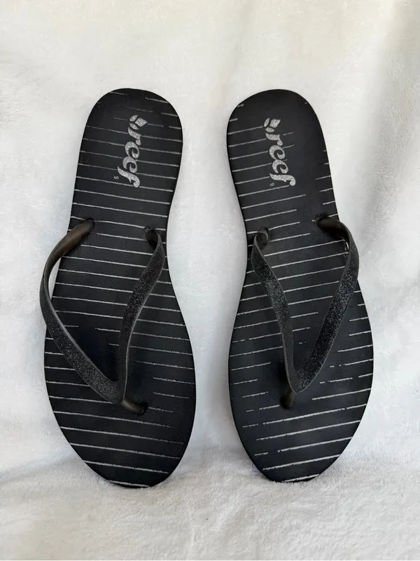 Reef Womens Sandals Size 8 Stargazer Prints | Black Stripes Waterproof Soft - Image 2
