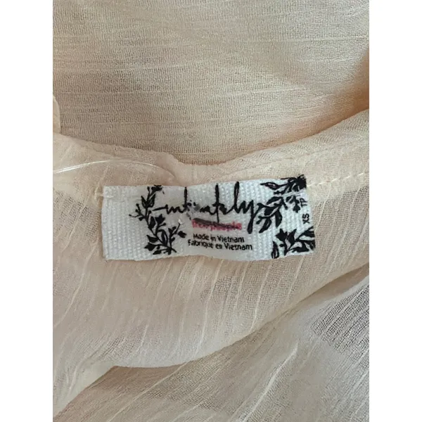 NWOT Intimately Free People Bodysuit Womens Peach Ruffle Open Back Sheer XS - Image 6