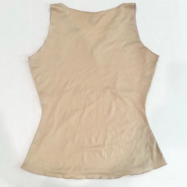Spanx Hide & Sleek Lace Trim‎ V Neck Cami Top Women's Medium Tan Slimming Layer - Image 2