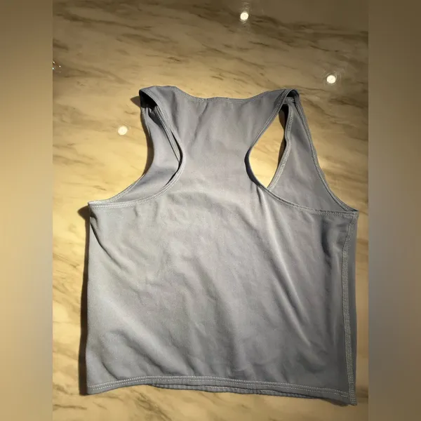 True Religion Pastel Blue Scoop Neck Crop Tank - Image 4