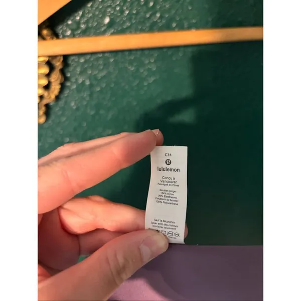 LULULEMON Take Shape Bra Sz C34 Purple Floral Padded Smoky Quartz Wireless - Image 3