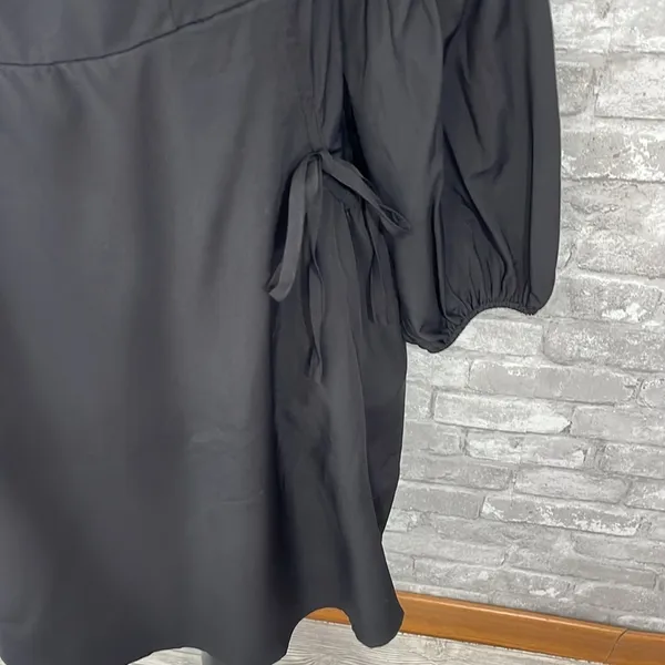 EXLURA Square Neck Black Mini Dress - Image 2
