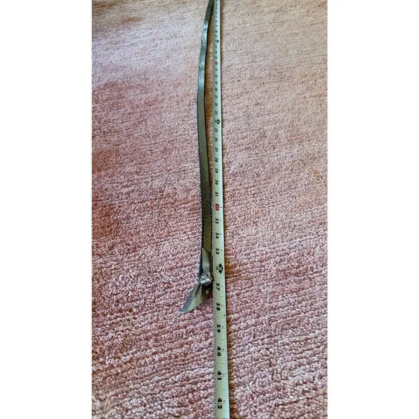 Banana Republic Metallic Leather Skinny Belt Knot Style Pewter Silver - Image 8