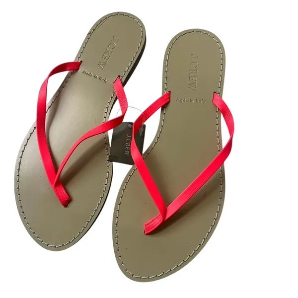 J. Crew leather Thong Sandals Neon pink Sz 6 FINAL PRICE - Image 4