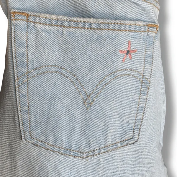 Levi’s 501 Original Floral Embroidered Straight Leg Jeans 28x30‎ Light Wash - Image 6
