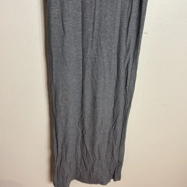 SKIMS Soft‎ Lounge Long Ribbed Long Sleeve Maxi Dress Heather Gray Size XS - Image 4