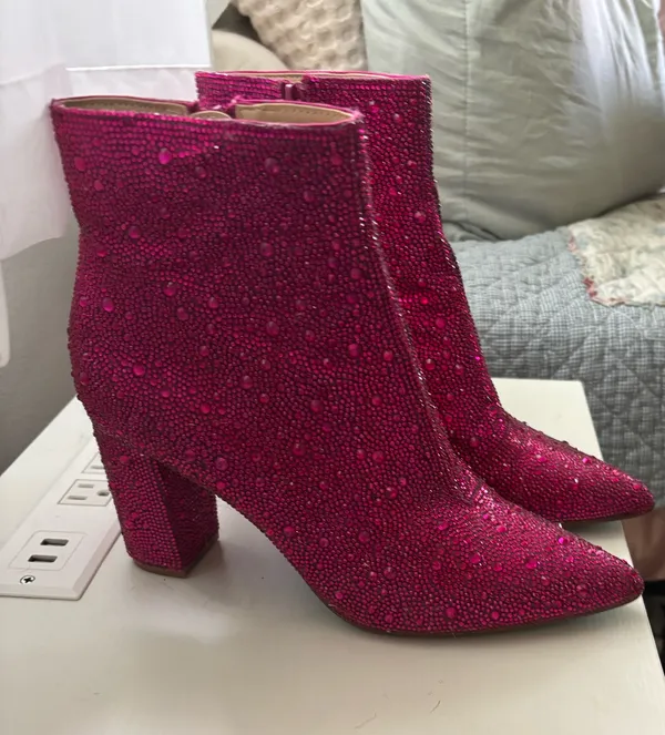 Betsey Johnson Booties Rhinestone - Image 3