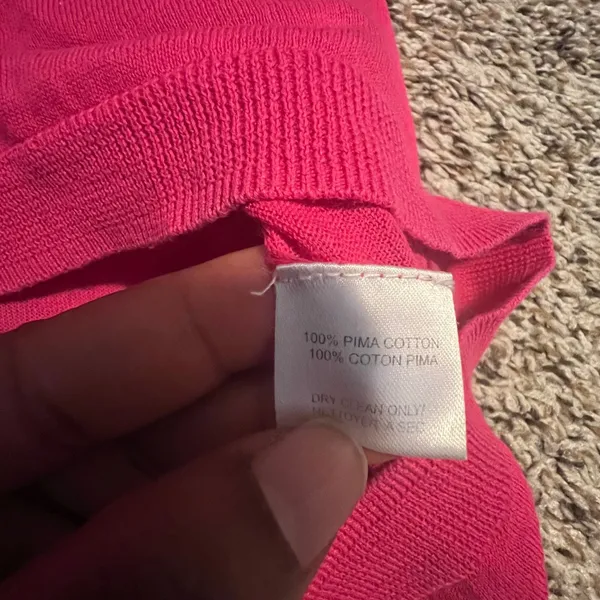 Trina Turk Pink Pima Cotton Racerback Knit Tank Top Hot‎ Pink High Neck No Size - Image 2