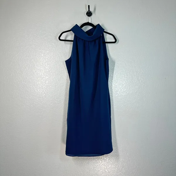 Sail to M Sable navy blue shift mini dress high funnel neck Sleeveless Short - Image 8