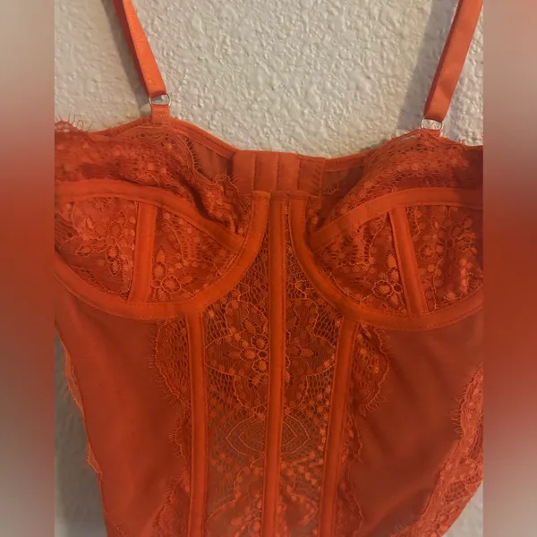 Orange lace corset top Size XS - Image 2