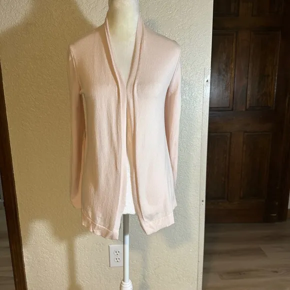 LOFT Women's Pink Lightweight Open‎ Front Long Sleeve Cardigan Sweater XS - Image 4