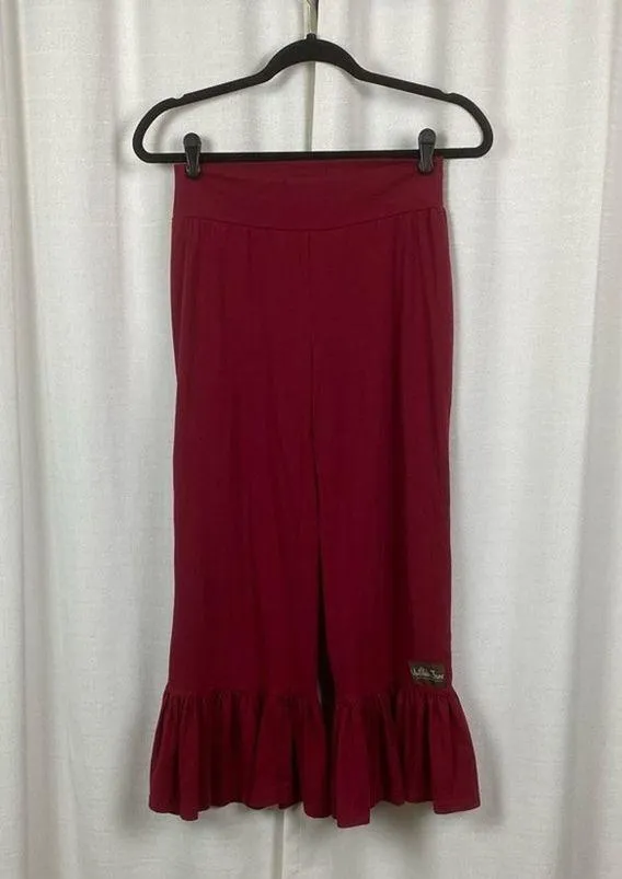 Matilda Jane Burgundy Red Big Ruffle Bottom Pants Sz.S - Image 2
